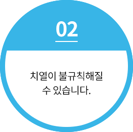 치열이 불규칙해질 수 있습니다.