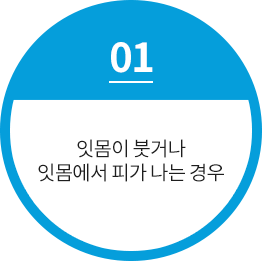 잇몸이 붓거나 잇몸에서 피가 나는 경우